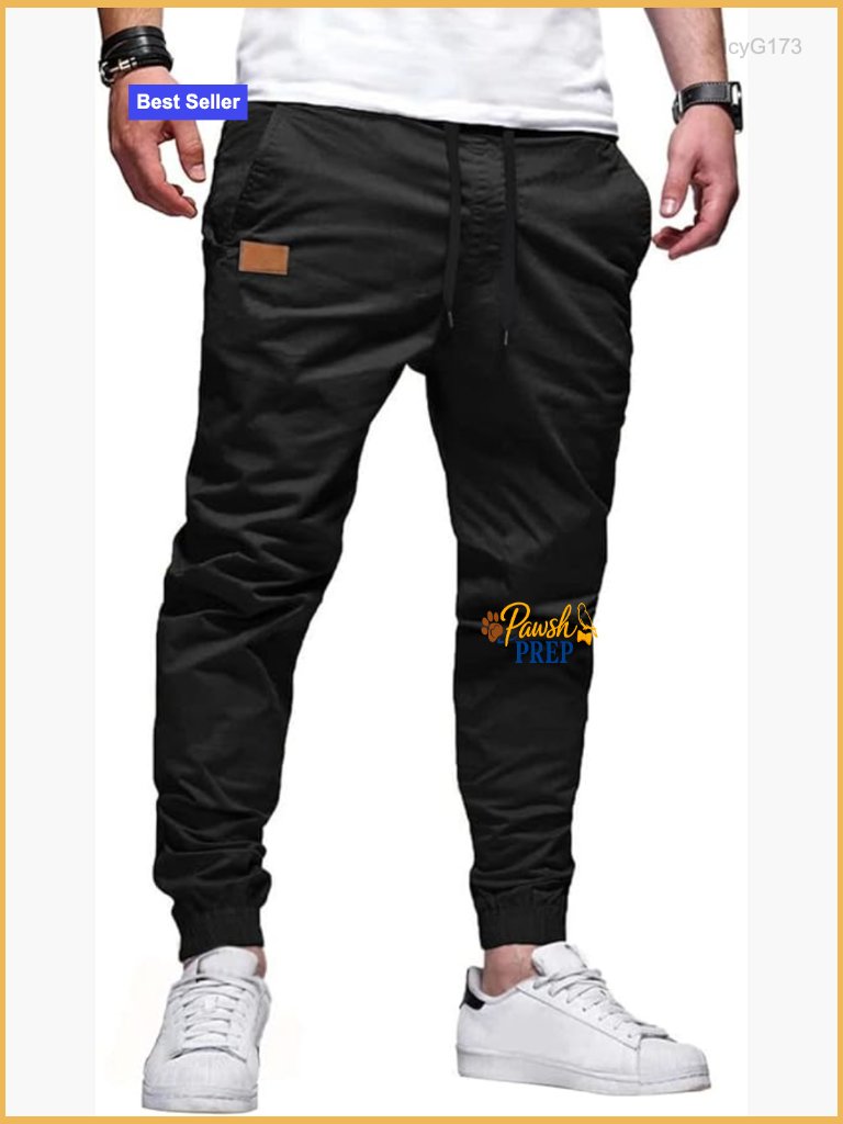 Men's Casual Joggers Pants With Drawstring And Cargo Pockets
